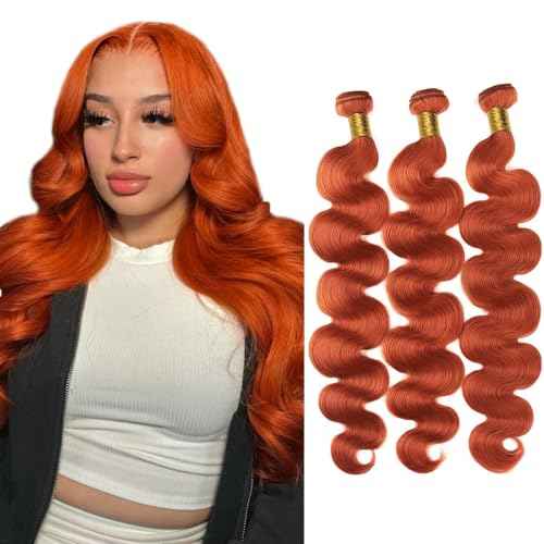 28 30 32 Inch Ginger Bundles Human Hair 350 Body Wave Human Hair Bundles Ginger Orange Bundles Human Hair Ginger Body Wave Bundles Remy Hair Extensions