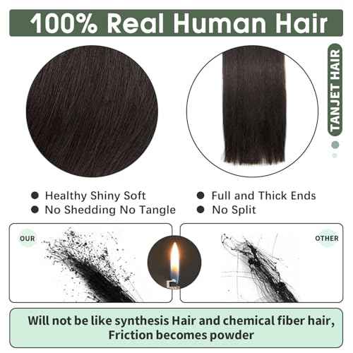 Tape in Human Hair Extensions 100% Real Human Hair 24 Inch Natural Black Color Skin Weft Thick Soft Silky Black Tape in Hair Extensions Human Hair (#1B 24 Inch 50g/Pack 20pcs)