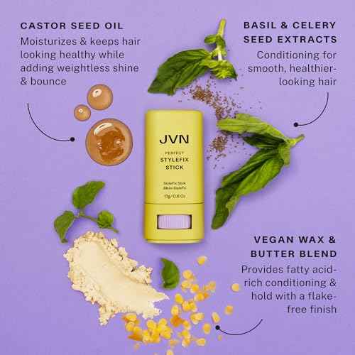 JVN StyleFix Hair Wax Styling Stick, 0.6 Oz, Controls Frizz, Tames Flyaways & Baby Hairs for All Day Hold for Women and Men, Perfect for On the Go, Silicone Free