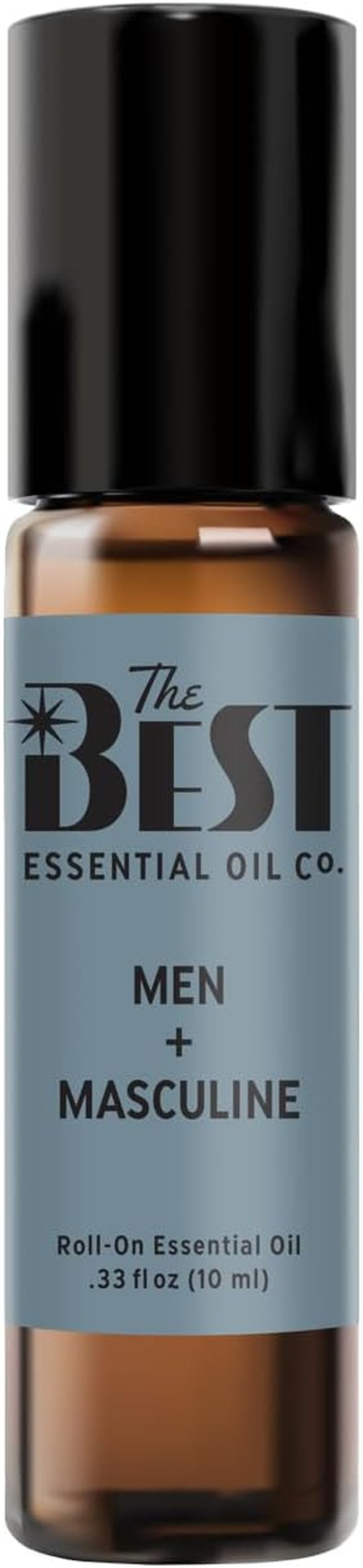 Masculine Essential Oil Roll-On Blend by The Best Men - Premium Grade & Pre-Diluted in Coconut Oil - 10 ml
