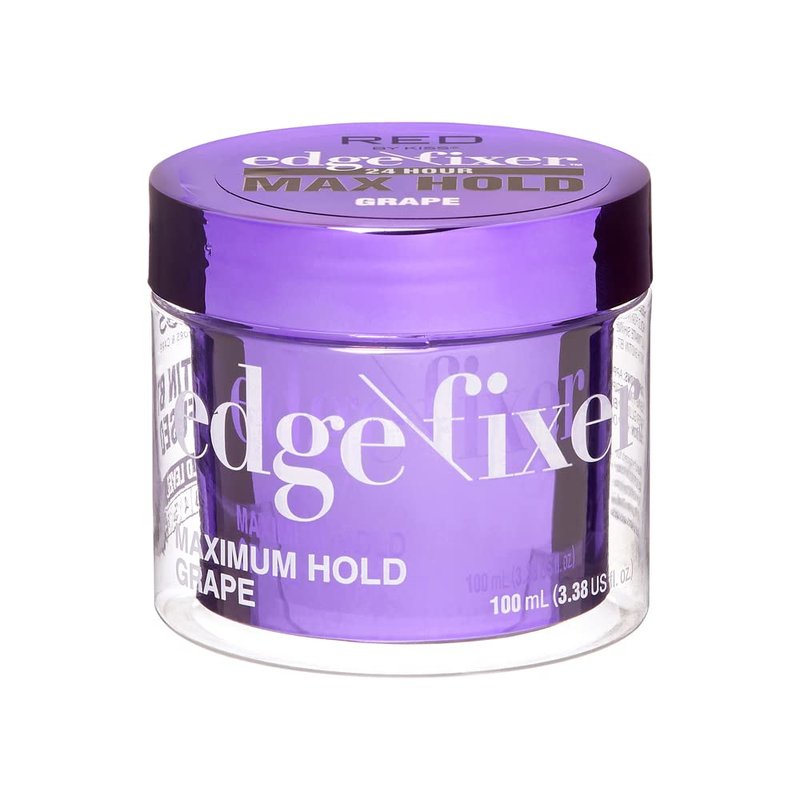 RED by Kiss Edge Fixer Hair Shine Gel, 24 Hour Max Hold, Non-Flaking, Biotin B7 Infused, Natural Styling, Professional Edge Control Wax, Perfect for Braiding (Grape)