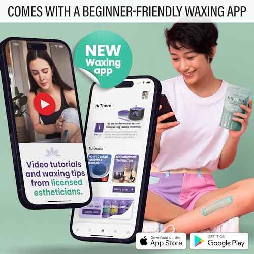 Tress Wellness Waxing Kit for Sensitive Skin ? Safe for Face & Skin, Prep & Aftercare Spray, Easy to Use ? At-Home Kit for Face, Bikini, Brazilian & Full Body - Digital Display, Green Mountain