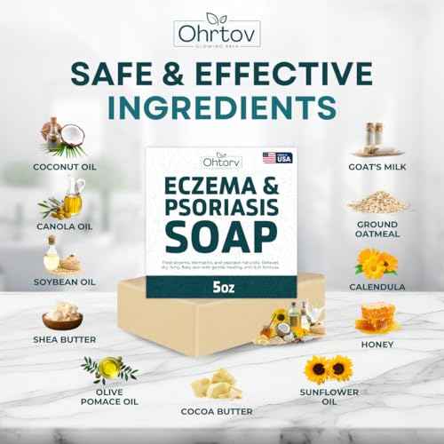 Eczema Soap Bar for Face and Body ? All Natural Dermatitis, Psoriasis Treatment for Dry Itchy Sensitive Skin Relief ? Gentle Detoxifying, Healing, Anti-Itch, Oatmeal Goat Milk Wash for Kids, & Adults