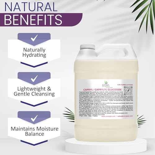 Dr Joe Lab Capryl Glucoside Liquid Surfactant - Caprylyl Natural, Plant Derived - DIY Skin Care - Shower Gels, Foaming, Body Soap, Shampoos Baby Products Face Cleansers - COCOJOJO (128 oz)