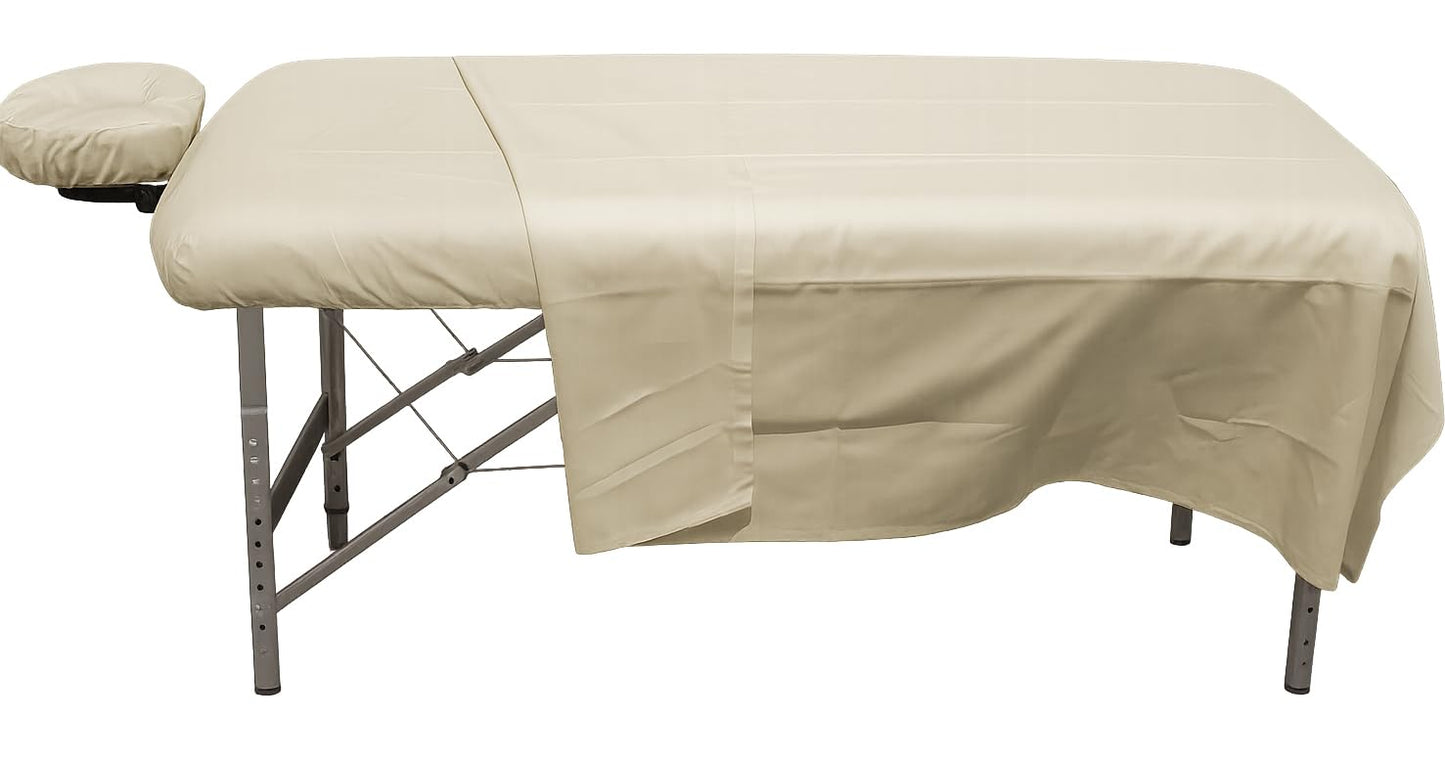 Therapist’s Choice® Deluxe Poly Cotton Massage Table Sheet Set - 3-Piece in Natural Color
