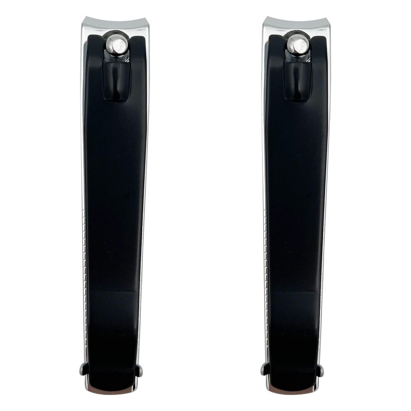 Black 2PCS Large Nail Clippers Set – Premium Stainless Steel Curved Blade Fingernail & Toenail Trimmers