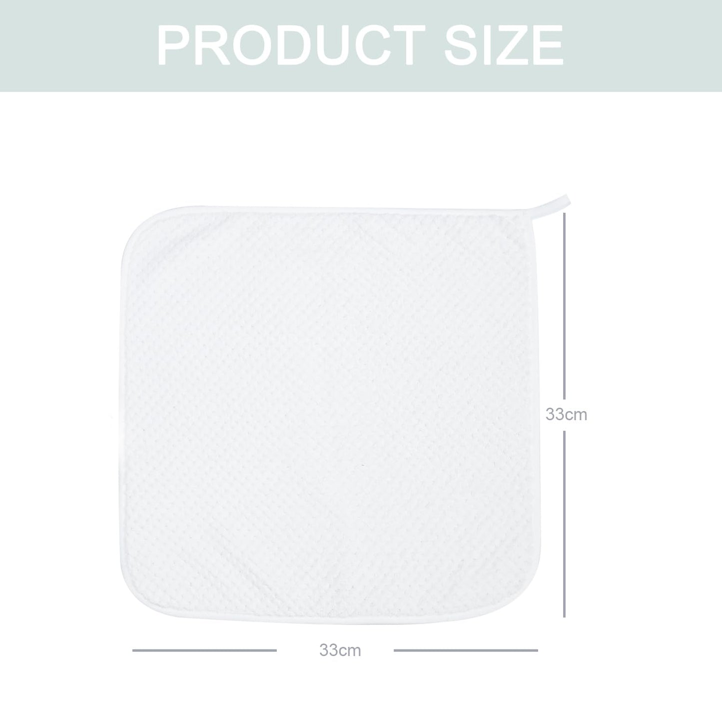 MaopaoBeauty Washcloth Set for Bathroom - Quick Drying - Ultra Soft Microfiber Absorbent Towel for Bath Fitness, Gym, Shower, Hotel, and Spa - 13x13 Inch | Set of 6, White