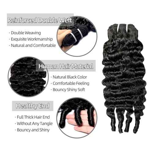 Burmese Curly Bundles Human Hair 24 Inches 100% Unprocessed Quick Weave 3c4a Water Wave with Spiral Curly End Real Human Hair Extensions Natural Black for Women