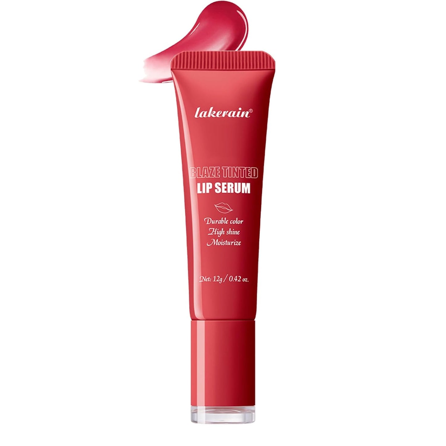 TEEROVA Tinted Lip Serum - High Shine Hydrating Formula with Plumping Polypeptides | Sheer Red