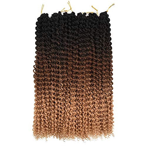 Passion Twist Hair 22 Inch Long Water Wave Ombre Passion Twist Crochet Hair For Women Curly Braiding Hair Long Spring Twist Hair Synthetic Hair Extension 7 Packs (22inch, Ombre brown blonde)