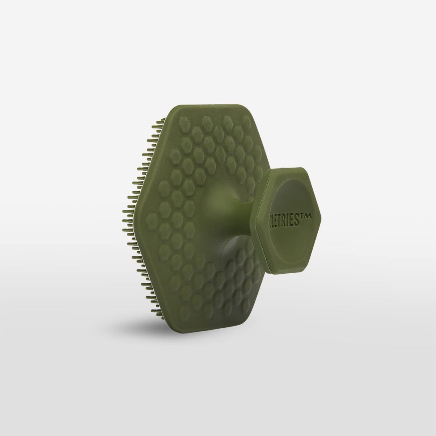 Tooletries - Men's Face Scrubber - Silicone Facial Cleansing Brush, Gentle Exfoliator Pad & Soft-Touch Massager - Removes Dead & Dry Skin - Long Lasting Bathroom & Shower Accessories - Army Green