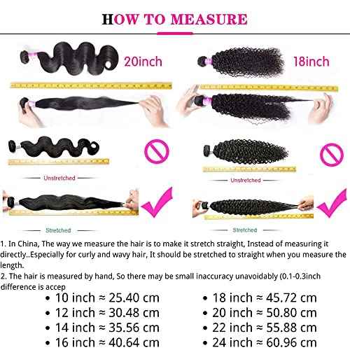 Body Wave Bundles Human Hair - 12A Brazilian Virgin Human Hair Bundle Double Weft Weave 100G Unprocessed Weave (1b, 18 20 22)