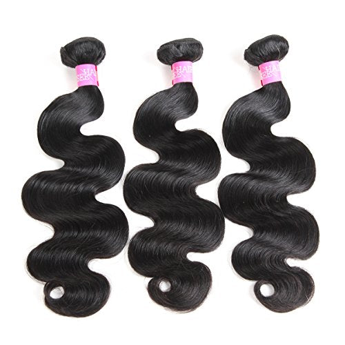 ISEE Hair 8A Unprocessed Brazilian Virgin Body Wave Human Hair One Bundles 100% Unprocessed Human Hair Extensions Natural Black (28'')