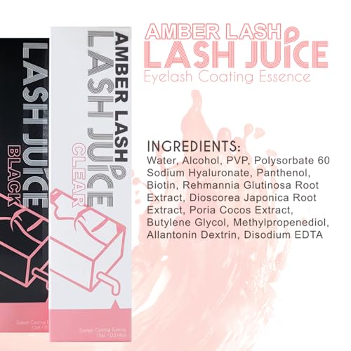 Lash Juice by Amber Lash, 3-in-1 Coating Essence and sealant for Eyelashes with Extensions and or Lift Perm, Protect and Nourish to Promote Healthy Eyelash 10ml / 0.34 fl oz Total(Double Take)