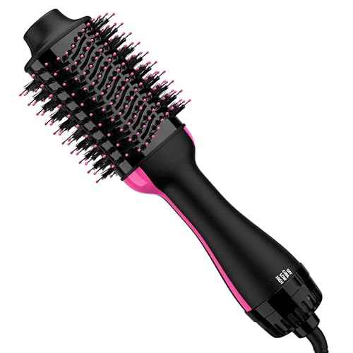 Hair Dryer Brush Blow Dryer in One, 4 in 1 Styling Tools Blow Dryer with Ceramic Oval Barrel, Hair Dryer and Styler Volumizer, Hot Air Straightener Brush for All Hair Types