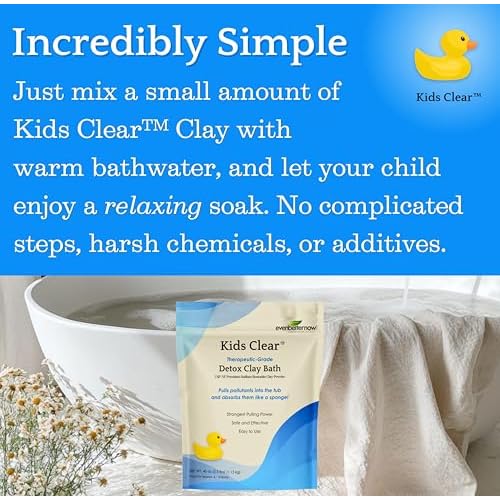 Kids Clear Detox Clay Bath, 100% Pure Sodium Bentonite - Cleansing and Purifying, by -Evenbetternow LLC ? 2.5 lb (40 oz) Standard Size