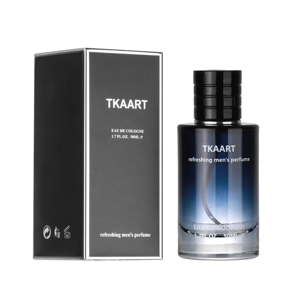 TKAART Cologne men's perfume, Eau de Toilette for Men, Fresh and lasting spray perfume lemon pepper base note cedar, Portablecologne for men 50ML (1 Pcs)