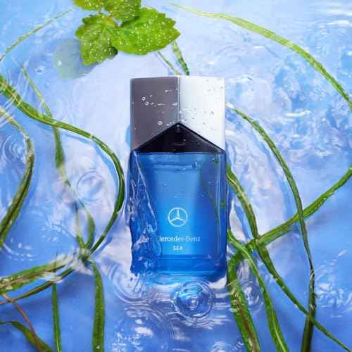 Mercedes Benz Sea Eau de Parfum - Long Lasting Cologne for Men - Violet Leaf, Tangerine, Patchouli Cologne - Travel Size Perfume for Men - 2 oz EDP