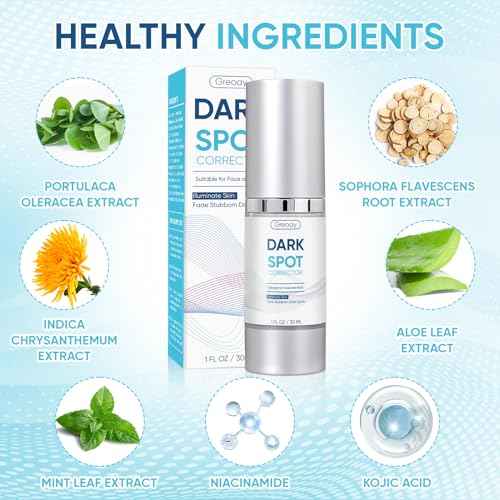 Dark Spot Remover for Face Body Serum with Hyperpigmentation Treatment Skin Brown Spot Age Spot Remover Dark Spot Corrector Glow Serum Brighten Even Gentle and Non-Irritating Unisex 1 Fl Oz 2 pack