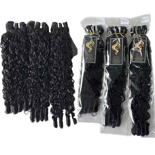 Burmese Curly Bundles Human Hair 16 18 20 Inches 3Pcs Curly Human Hair Bundles Water Wave with Spiral End Unprocessed Burmese Raw Hair Extension 3c4a Quick Weave Hair for Women Natural Color