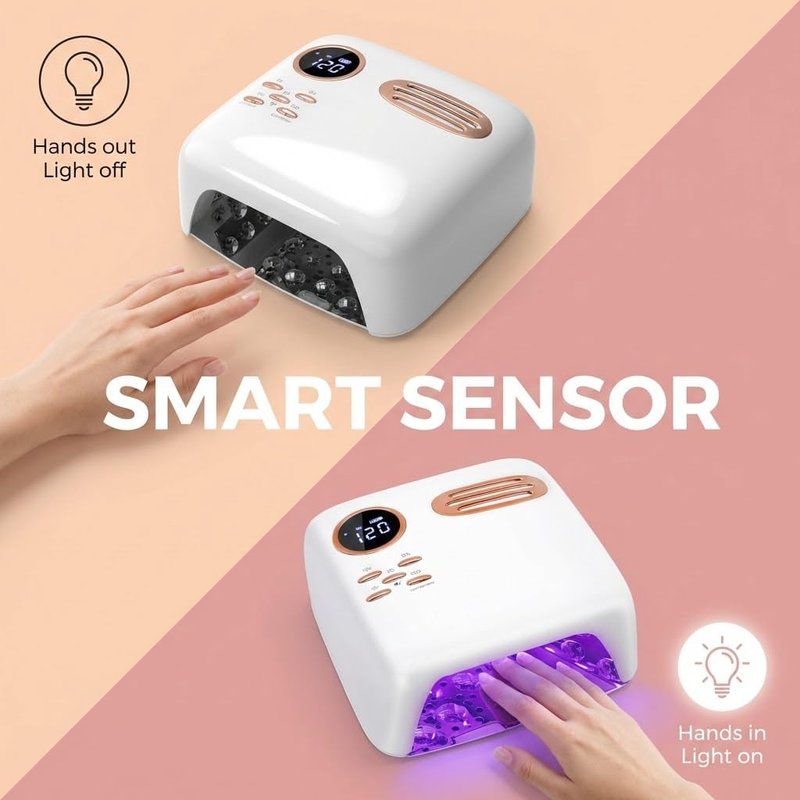 Cordless UV LED Nail Lamp - 72W Rechargeable Gel Dryer | Professional Wireless Curing for All Gels - White