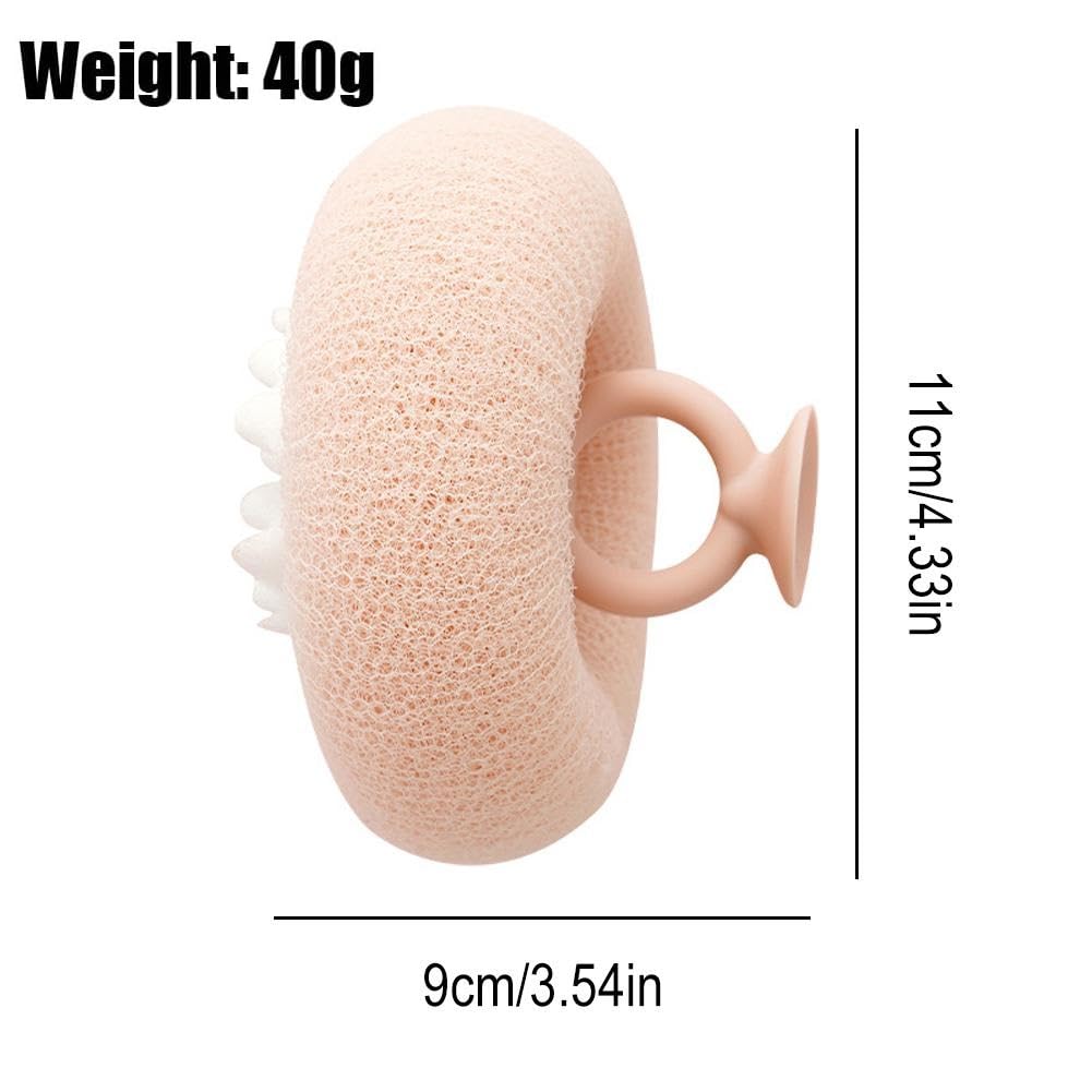 2-in-1 Sunflower Bath Ball Super Soft Sunflower Suction Cup Bath Ball Exfoliating Bath Sponge Cleaning Brush with Suction Cup Shower Sponges Bath Sponges Back Scrubber Shower Puffs for Women Men,Pink