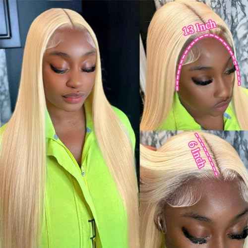 613 Lace Front Wig Human Hair 13x6 HD Transparent Blonde Lace Front Wigs Human Hair 180% Density Guleless Wigs Human Hair Pre Plucked 20 inch 613 HD Lace Frontal Wigs