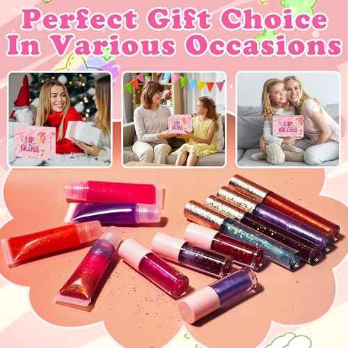 BRIPATI DIY Lip Gloss Making Kit, DIY Lip Glosses Set to Make Your Own Lip Stick, Fun Craft Makeup Lipglosses, All-Inclusive Moisturizing Handmade Lip Glaze Supplies Set for Beginner Women Girls