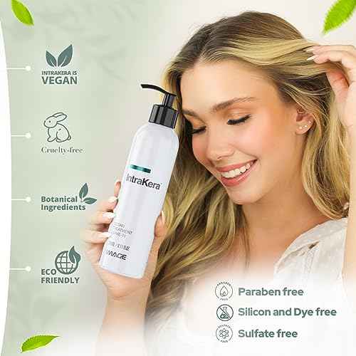 Image Intrakera Leave-In Conditioner for Frizzy, Curly, and Straight Hair - Stop Washing your Hair Every Day - Keratin Replenisher - Detangler for Dry or Damaged Hair (8.11 Fl Oz)