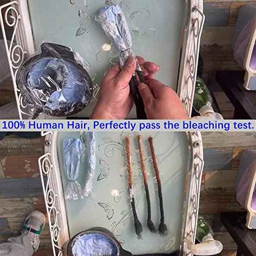 Loc Extensions Human Hair for Women Men Kids 0.4cm Thickness 30 Strands 10 Inch Natural Black 100% Handmade Permanent Locs Can Be Dyed and Bleached Dreadlock Extensions Real Human Hair
