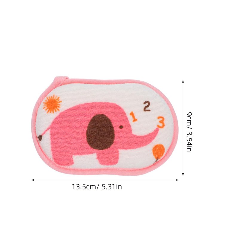FRCOLOR Baby Bath Sponge Natural Soft Cotton Shower Sponge for Newborns Toddlers Gentle Massage Bathing Accessory 5.31X3.54X1.18 Inch