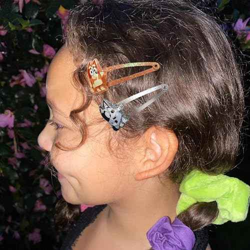 LUV HER Bluey Hair Clips for Girls Snap Clips 8 Pack Multi Color Ages 3+
