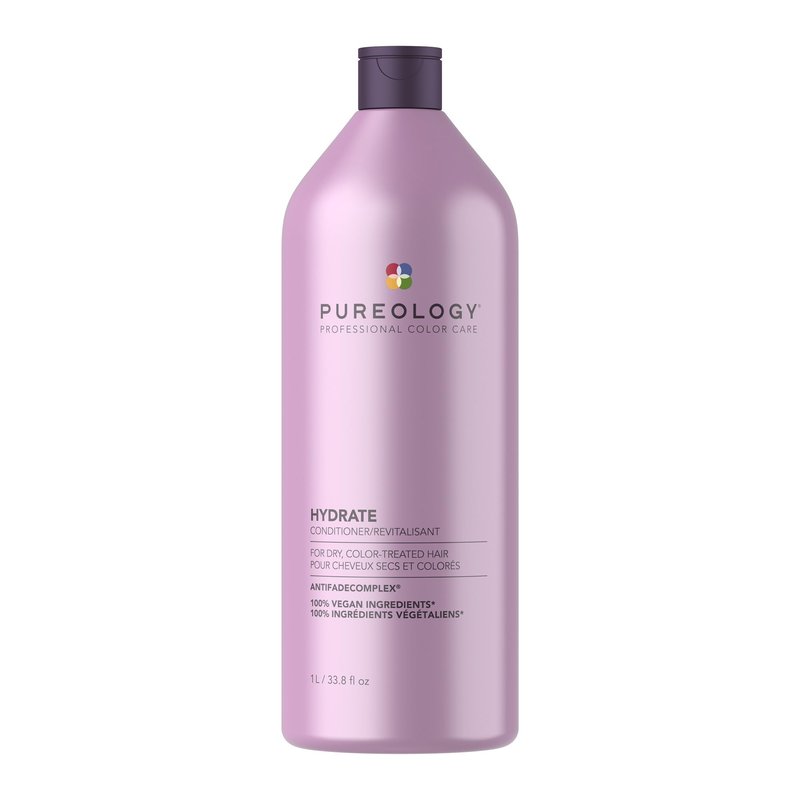 Pureology Hydrate Conditioner - For Dry or Color Treated Hair, Nourishing Conditioner to Restore Moisture and Seal in Hydration, Vegan, 33.8 Fl Oz