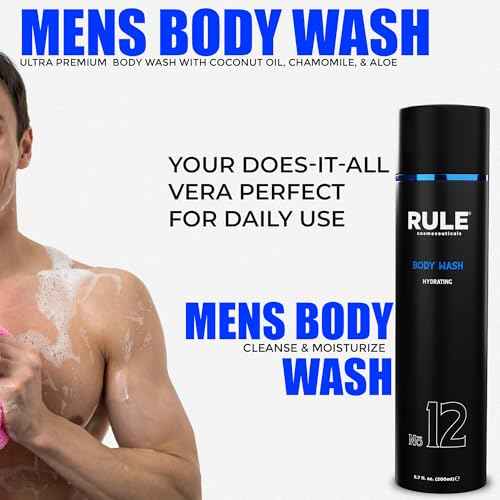 No.12 Body Wash, Shower Gel for Men with Shea Butter, Aloe Vera, Chamomile and Coconut Oil for Skin, Cleanse, Hydration, Revitalize & Restore, Perfect for Daily Use, 200 mL