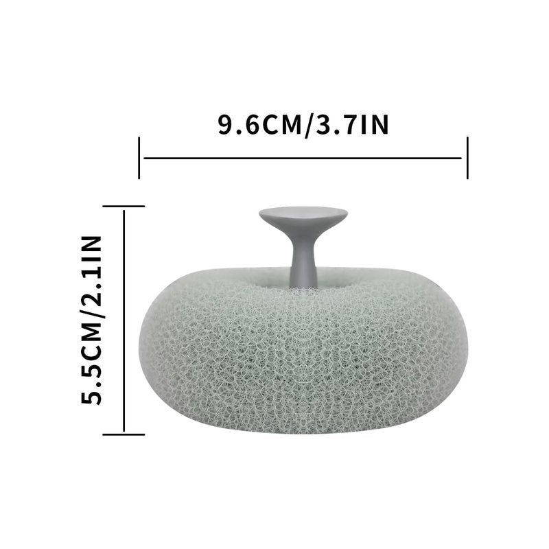 2Pcs Bath Sponge Brush with Suction Cup ，Shower Loofah Sponge Bath Mesh Ball for Clean Body Exfoliation