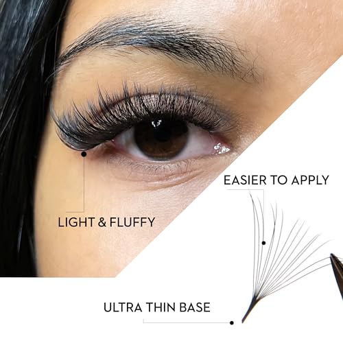 One V Salon Pro 14D Ultra-Speed Promade Fans,1000 Premade Extreme Mega Volume Lash Fans | C Curl | 0.05 | 9?15 mm Mixed Lengths | Thin Base, Fast Application Eyelash Extensions(Ultra 14D-0.05-C Curl)