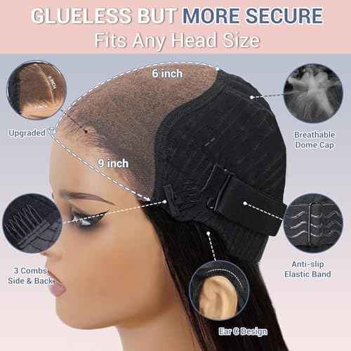 28Inch Wear And Go Glueless Wigs Human Hair Pre Plucked Pre Cut Body Wave Closure Wig 9x6 Lace Front Wigs Human Hair 200% Density Hd Lace Closure Glueless Loose Body Wave Wig For Women