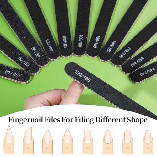 FANDAMEI Nail File Kit, Nail File, 15 PCS Emery Boards For Nails, Fingernail Files, Nail Files For Natural Nails, Nail Filer, Cuticle Trimmer, Cuticle Pusher, Manicure Tools, Nail Care Kit, Nail Tools