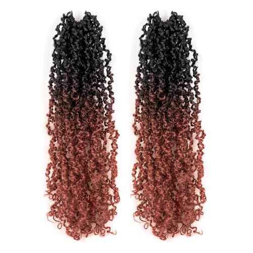 Toyotress Yanky Twist Crochet Hair - 12 Inch 2 Packs (30 Strands/Pcs) Fluffy Spring Mini Twist Short Bob Passion Twist, Ombre Ginger Pre-Looped Crochet Braids Braiding Hair (12 Inch, OT350-2P)