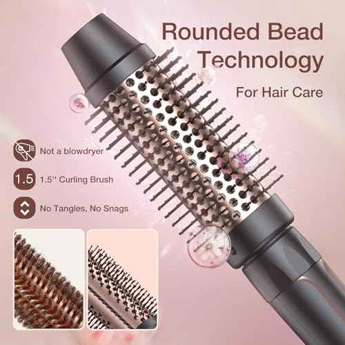 5 in 1 Curling Iron Set-Instant Heat Hair Curling Wand Set with Curling Brush,4 Interchangeable Ceramic Wands (0.35-1.25¡±) and Heat Protective Glove & 2 Clips for Girls and Women