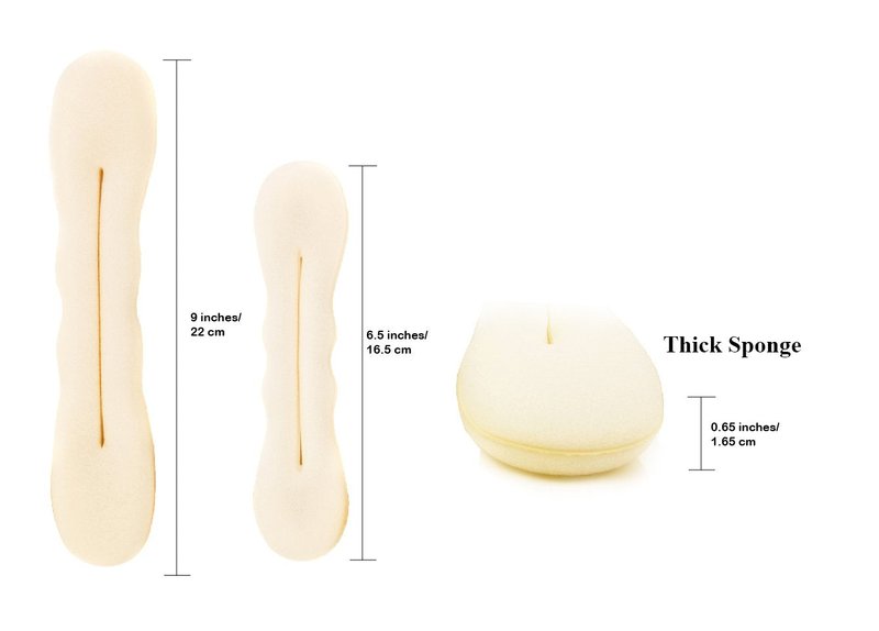 Magic Foam Sponge Twist Shapers - 4-Piece Beige Blonde Hair Bun Maker Set | 2 Small & 2 Large