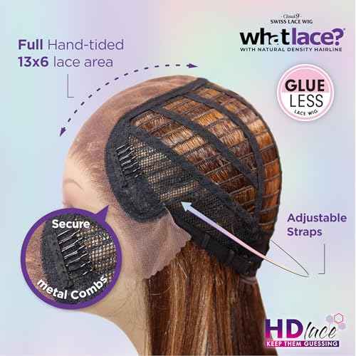 Sensationnel What Lace 13X6 Wigs - Janelle Lacefrontal Hand Tied Glueless Synthetic With Natural Density Preplucked Hairline (BURGUNDYWINE)