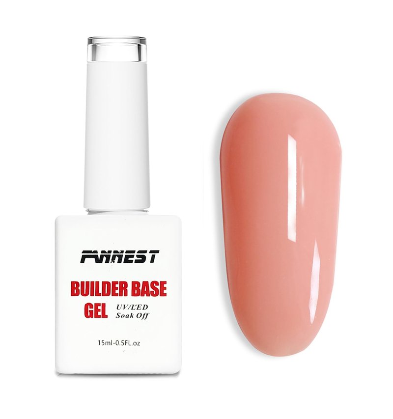 FANNEST Rubber Base Gel Polish Set, 8 IN 1 Builder Gel For Nails in a Bottle, Self leveling Builder Extension Strengthener Nail, Repai NailSoak Off UV DIY Home Gift for Girls (Clear Pink)