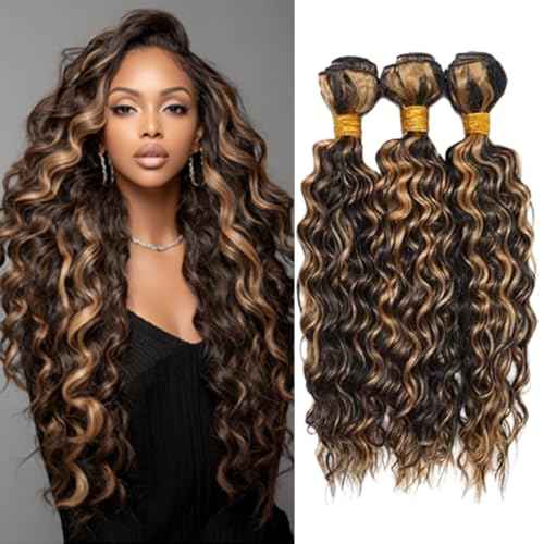 BilltiiWW Ombre P1B27 With Highlights Curly Bundles Natural Blonde Kinky Curly Bundles two tone Brazilian Human Hair Soft and Silky for Black Women 18 20 22 Inch