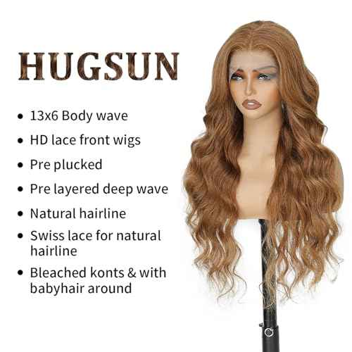 Chocolate Brown Lace Front Wig Human Hair 12A 250% Density HD Glueless Colored Brown 13X6 Body Wave Lace Front Wigs Human Hair pre Plucked with Baby Hair 22 Inch