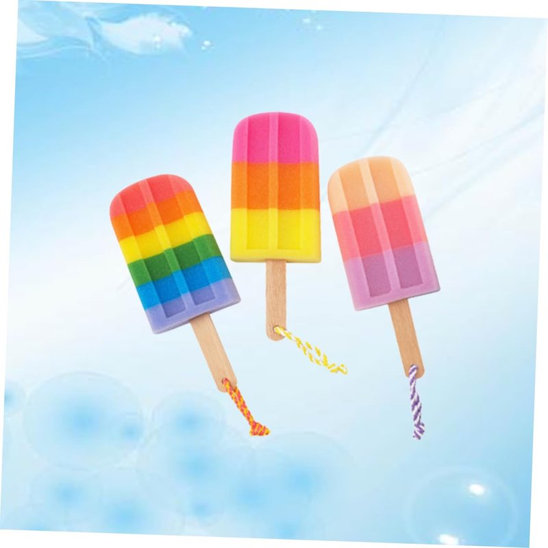 3pcs Bath Flower for Infants Elastic Hair Ties Bathing Accessories Body Shower Sponge Shower Sponge for Body Loofah Popsicle Ice Cream Wooden Shower Head Child Brush