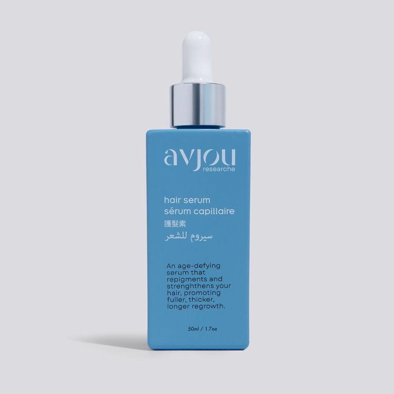 Avjou Researche™ Scalp Serum – Thicker, Fuller-Looking Hair + Targets Visible Signs of Premature Greying – 3 Patented Ingredients – Backed by Cosmetic Science – Oil-Free, All Hair Types, 1.7 oz