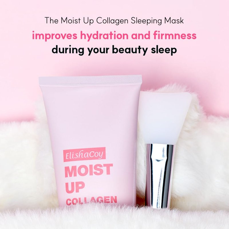 Elishacoy | Moist Up Collagen Sleeping Mask, Overnight Hydrating & Firming Mask, With Hyaluronic Acid + Collagen, BioCapsule H+C Moisture Care, For Dry & Dull Skin, 50mL (1.69 fl oz)