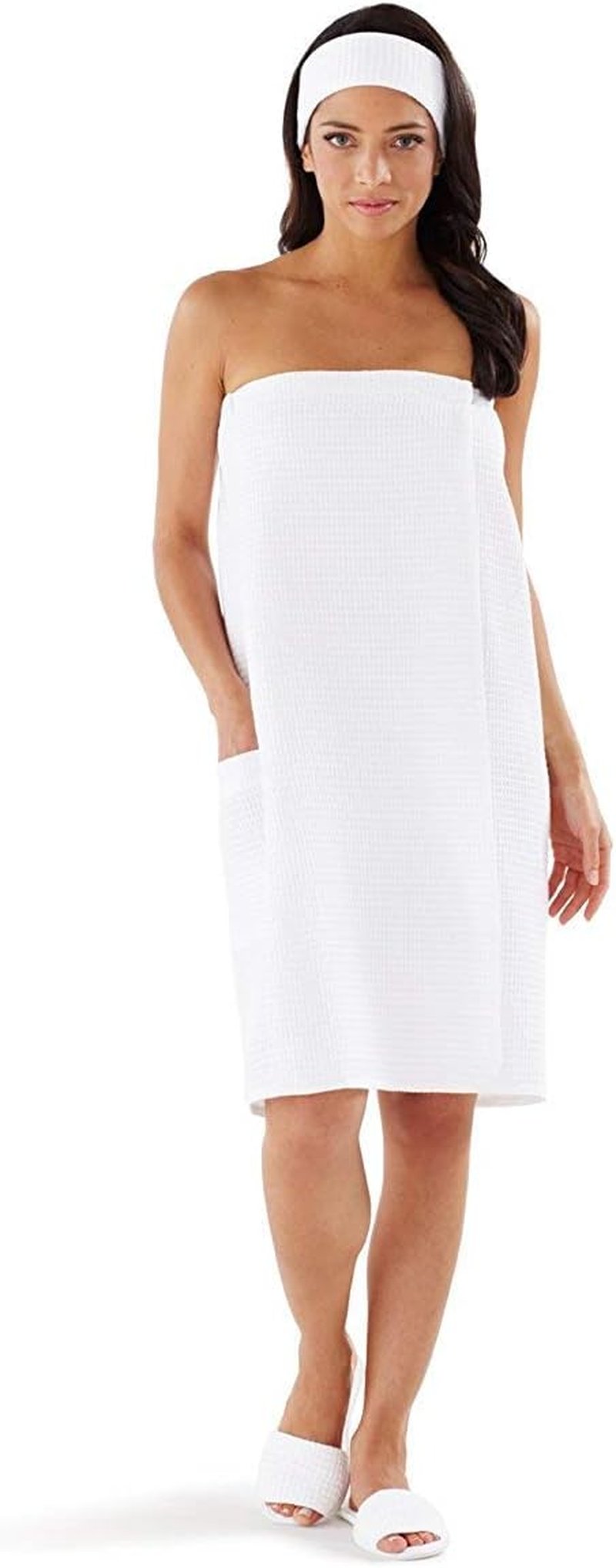 Boca Waffle Towel Wrap for Women - Lightweight & Adjustable Bath Wrap for Spa, Gym, or Home Use