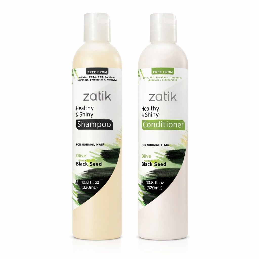Zatik Naturals - Voluminizing Shampoo & Conditioner Set | Healthy, Shiny Hair - 10.80 fl oz Each